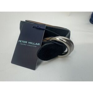 NWT‎ Peter Millar Crown Crafted O-Ring Suede Belt Dark Navy Blue Size 42 $200